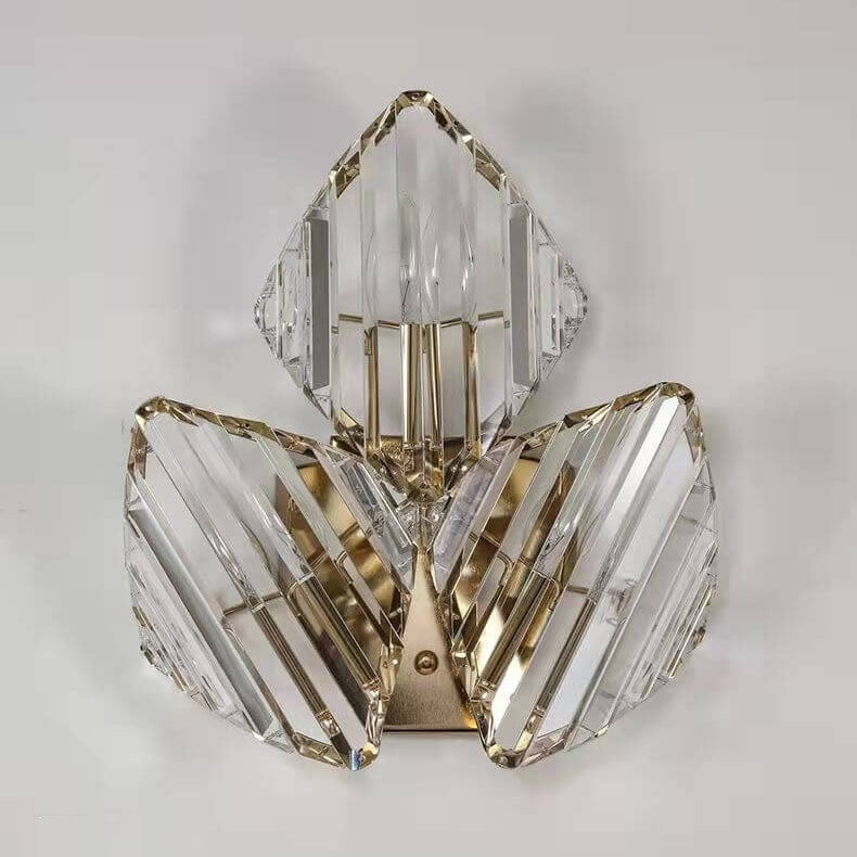 مصباح حائطي عصري فاخر على شكل مثلث من الكريستال بإضاءة 1/2/3