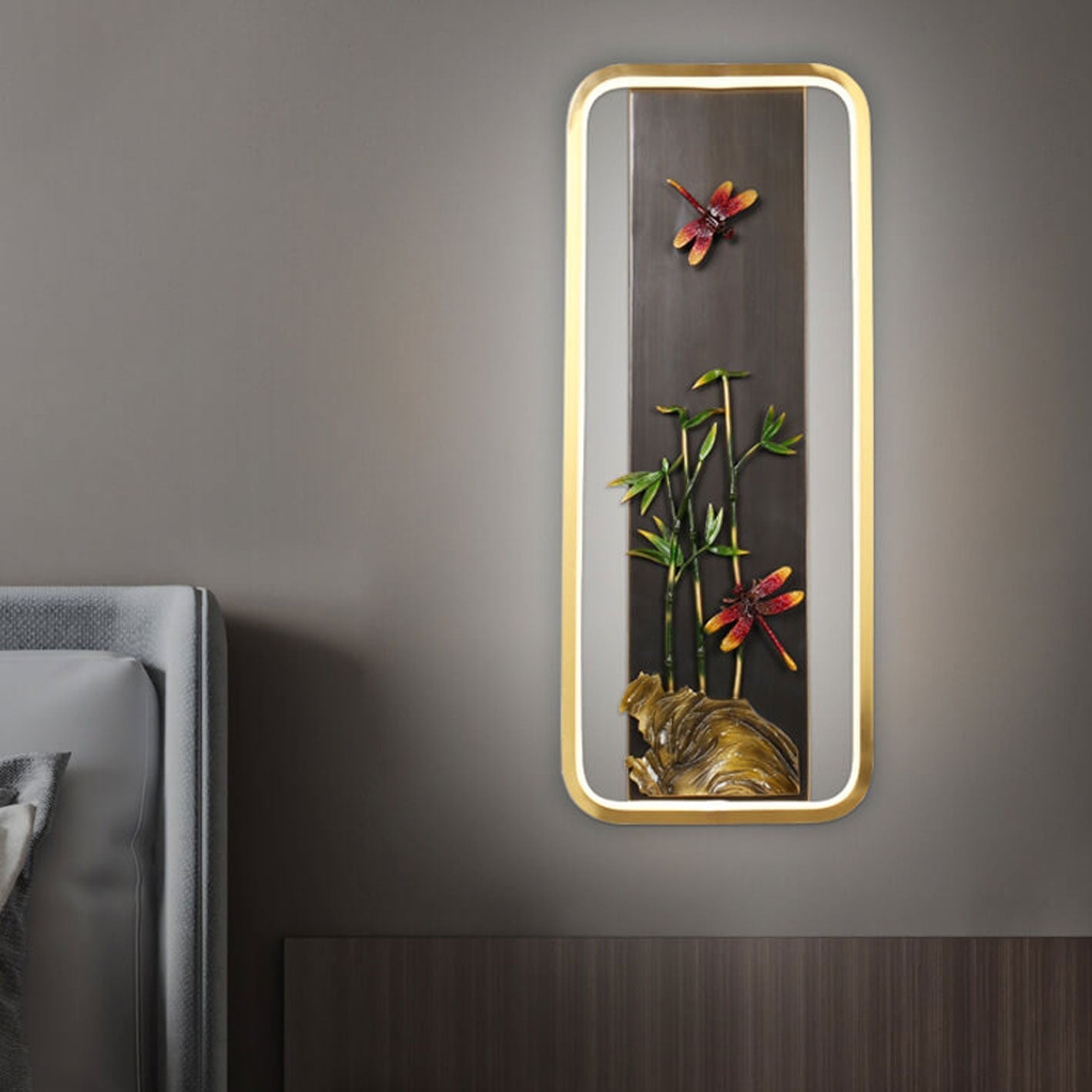مصباح حائط LED بتصميم جداري صيني حديث مطلي بالمينا