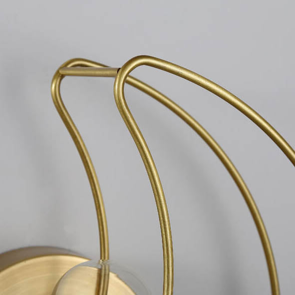 Modern Mid-Century Moon Copper 1-Light Wall Sconce Lamp For Living Room