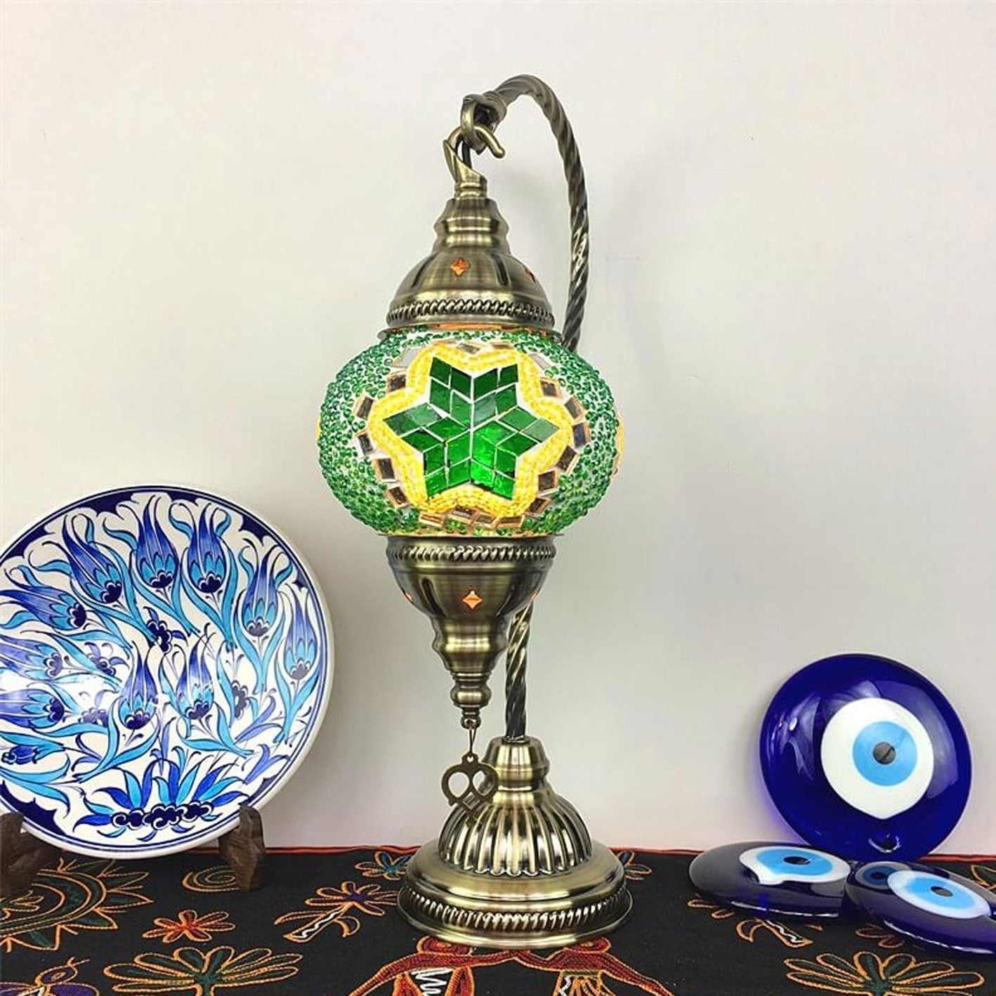 Vintage Stained Glass Turkish Style LED Table Lamp