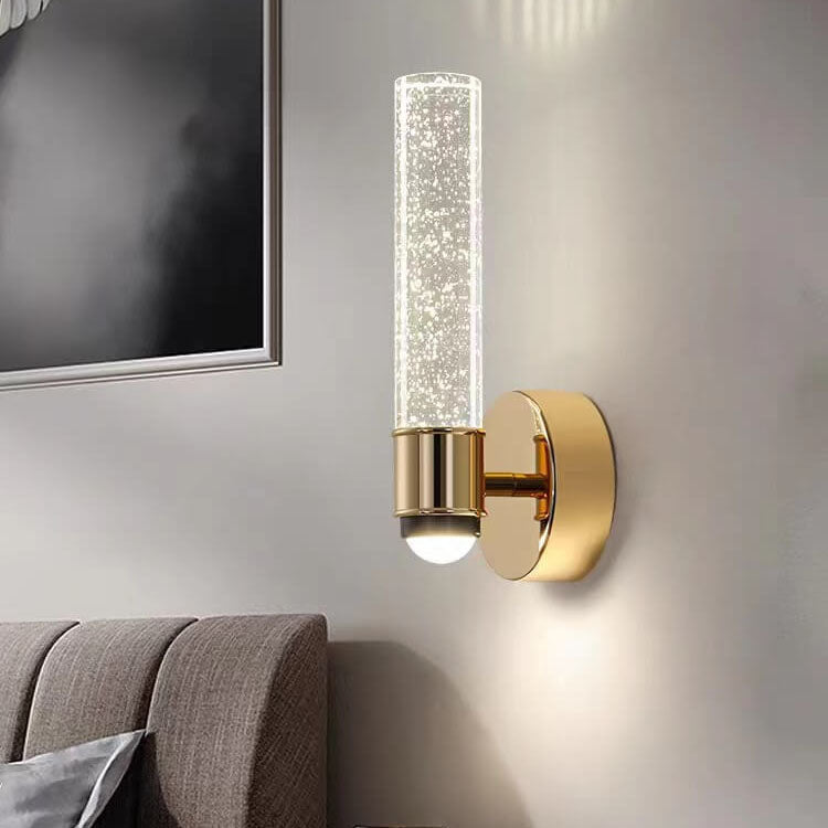 Modern Light Luxury Bubble Crystal Column Aluminum LED Wall Sconce Lamp