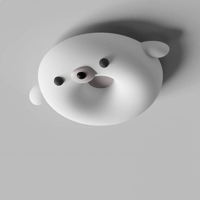 Adorable Cream Style Cartoon Seal LED Kids Flush Mount Ceiling Light