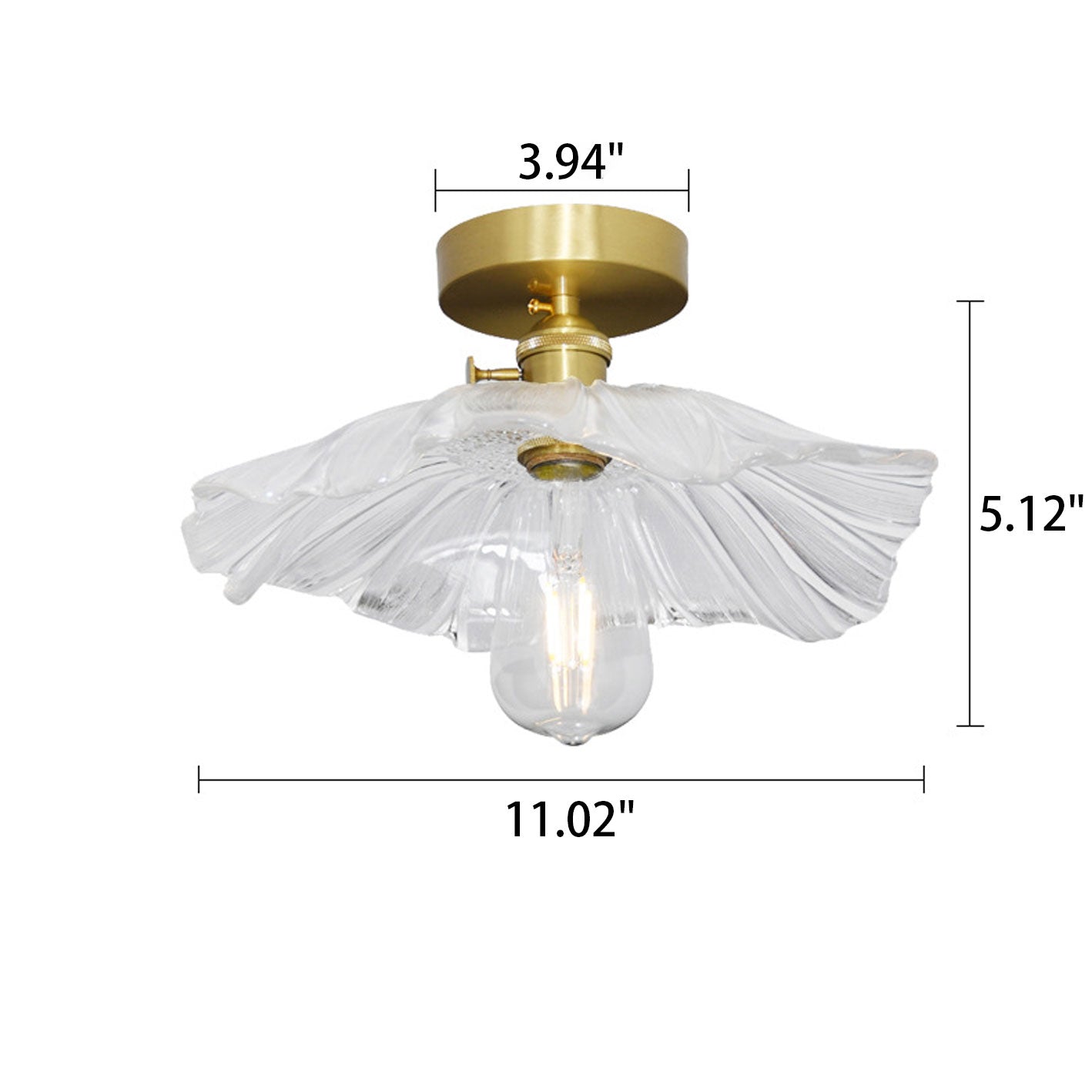 Nordic Light Luxury Brass Glass 1/3-Light Pendant Light