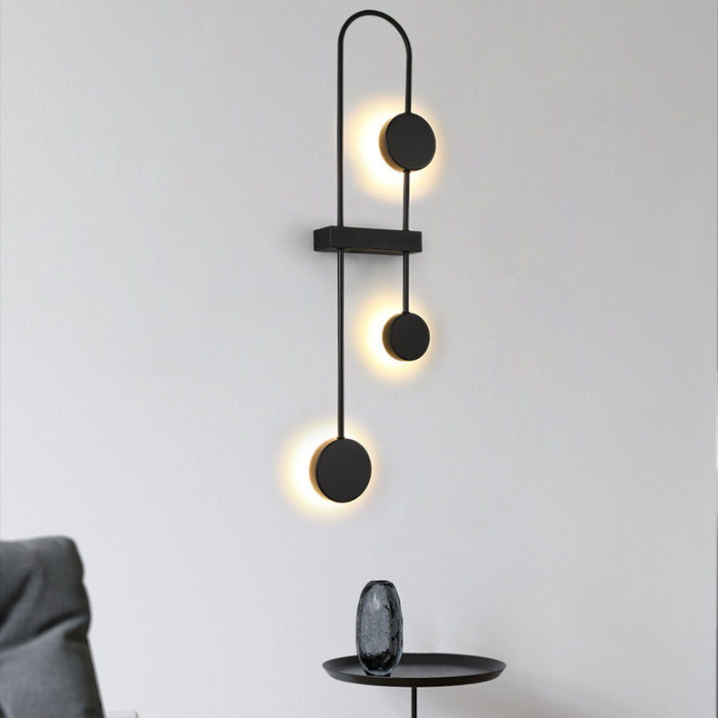 مصباح حائط LED معدني هندسي دائري معاصر من الأكريليك للممر