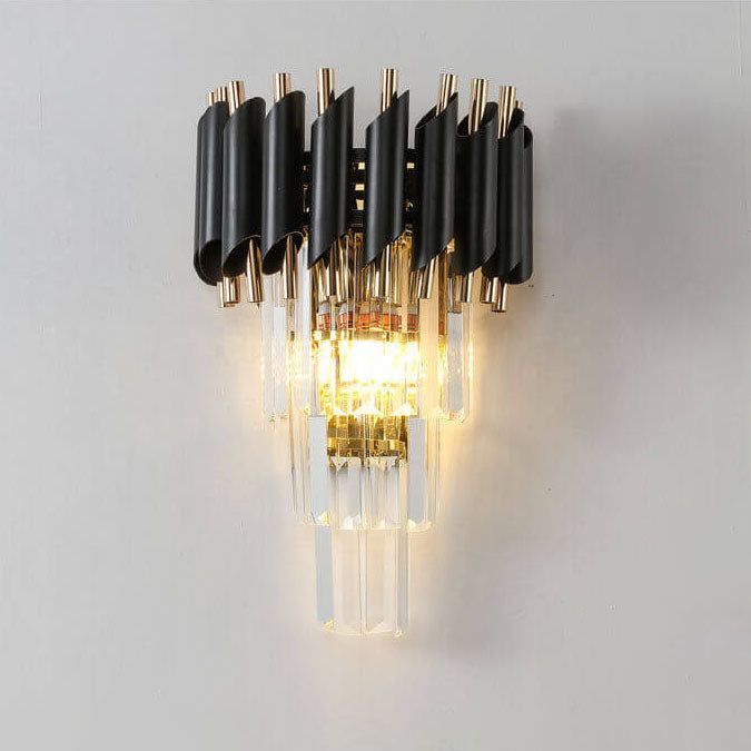 مصباح حائط كريستالي فاخر بإضاءة عصرية مع مصباحين