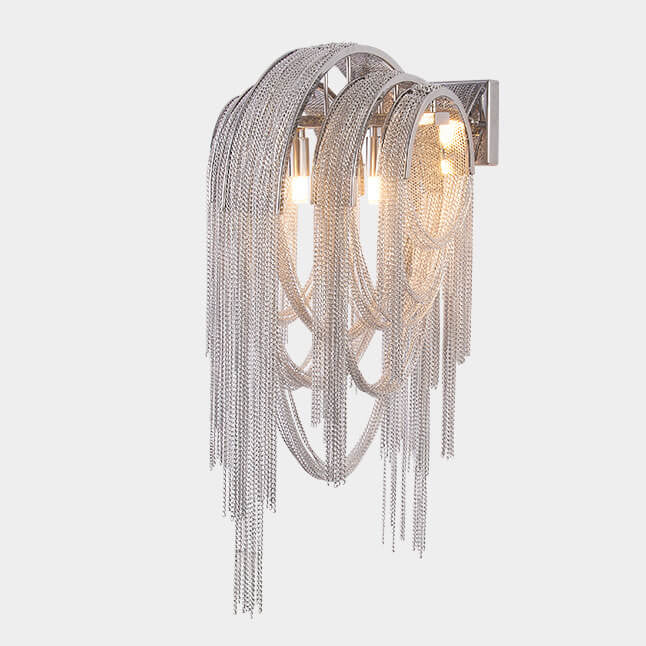 Postmodern Luxury Aluminum Chain Tassel 2-Light Wall Sconce