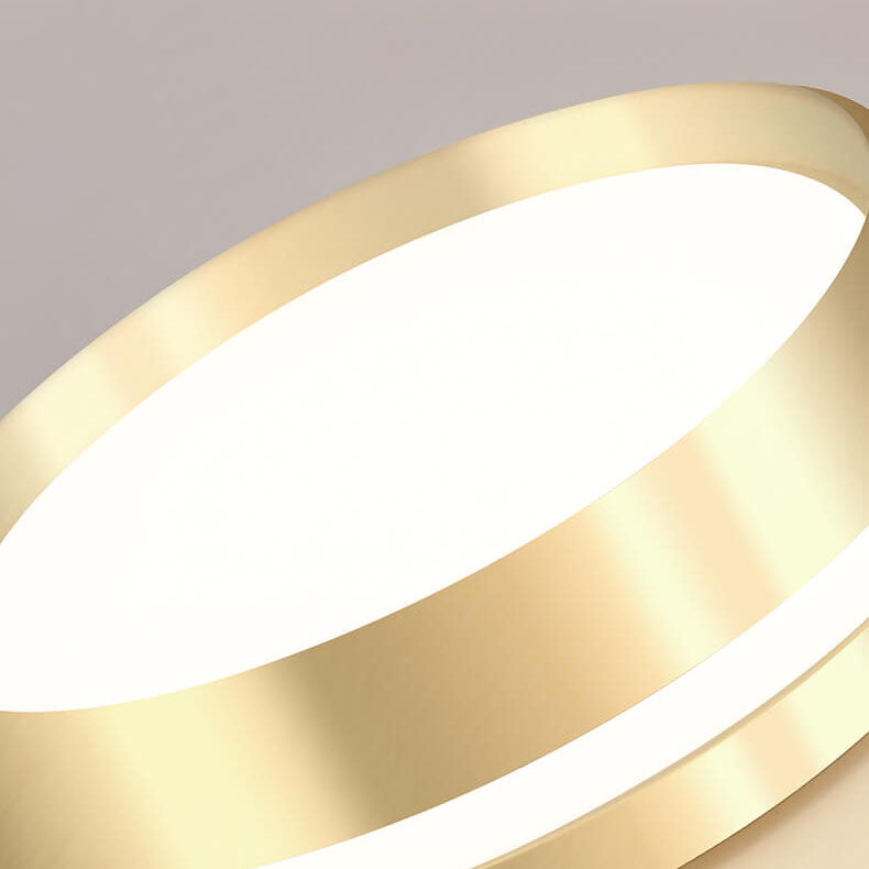 Nordic Minimalist Round Solid Gold Aluminum Acrylic LED Flush Mount Light