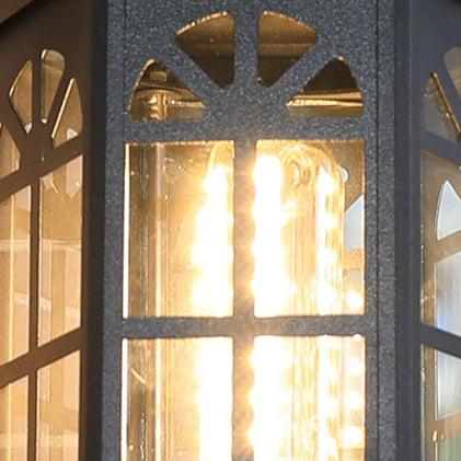 Traditional European Aluminum Alloy Castle Design Glass 1-Light Waterproof Wall Sconce Lamp For Outdoor Patio