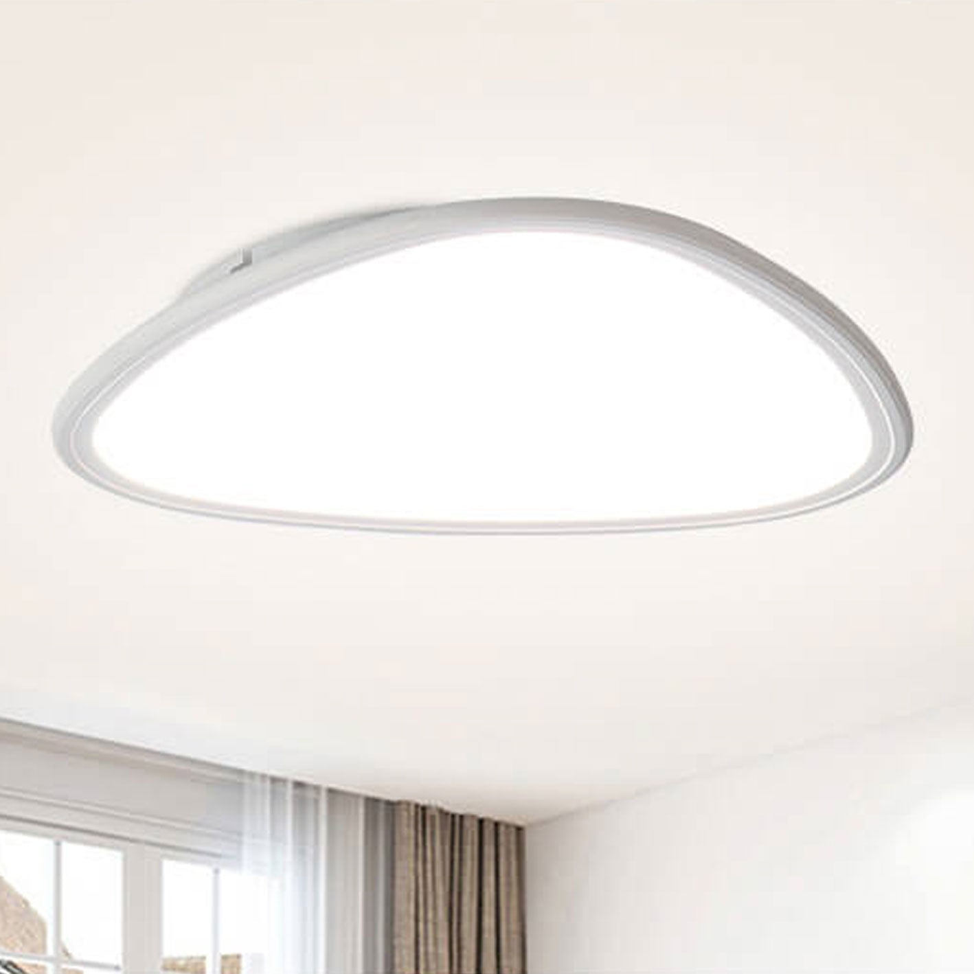 Modern Minimalist Aluminum Acrylic Round Triangle LED Flush Mount Ceiling Light