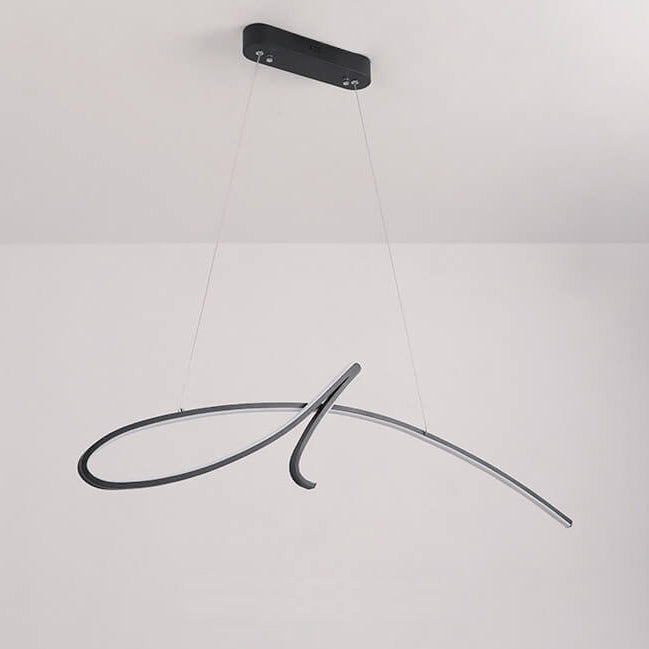ثريا LED بتصميم جزيرة من الألومنيوم بتصميم قوسي عصري وبسيط