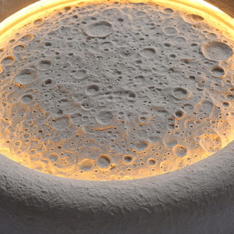 مصباح حائط LED مقاوم للماء بتصميم صيني تقليدي مصنوع من الخرسانة على شكل قمر للممر