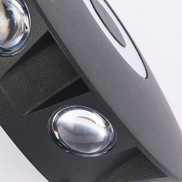 Modern Black Round Aluminum Indoor Outdoor Waterproof LED Wall Sconce Lamp