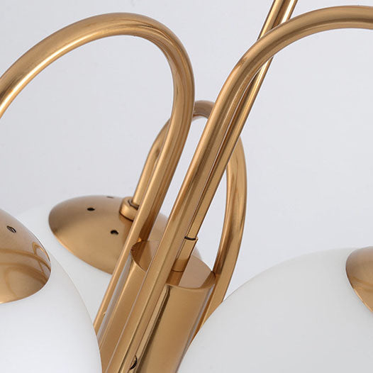 北欧風ラグジュアリーミニマル6灯アイアンガラスシャンデリア