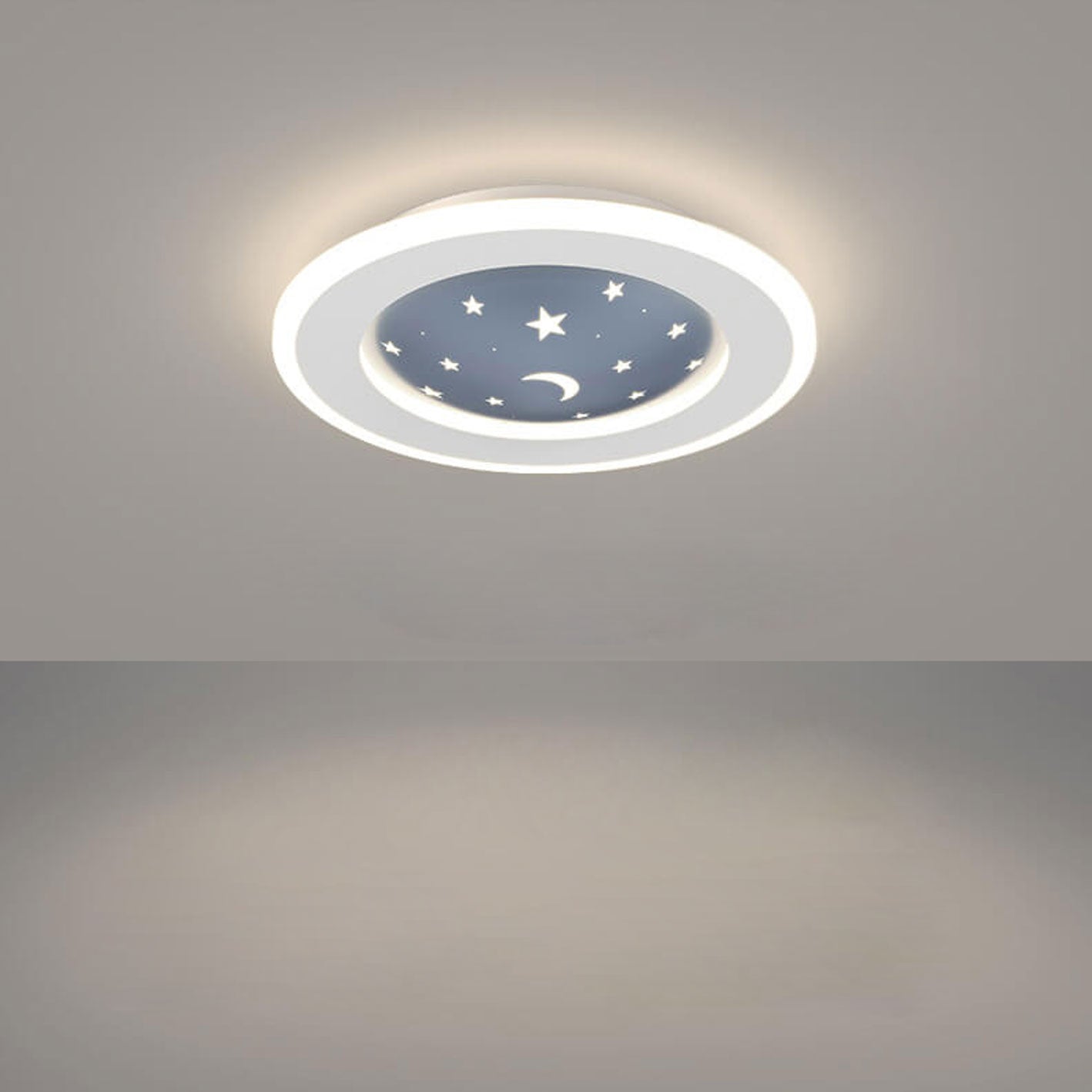 Nordic Minimalist Starry Sky Square Round Wrought Iron Aluminum LED Flush Mount Ceiling Light