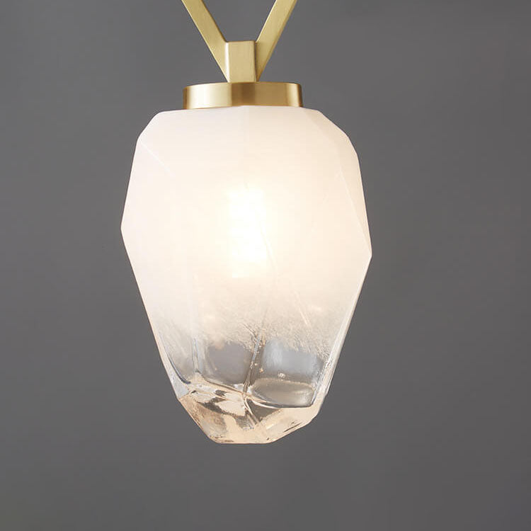 Modern Luxury Brass Geometrical Glass Shade 1-Light Wall Sconce Lamp For Bedroom
