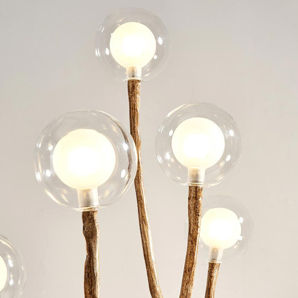 Contemporary Scandinavian Branch Polymer Metal Glass 8/12 Light Table Lamp For Bedroom