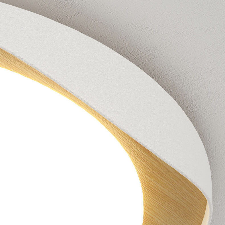 Modern Creative Round Ripple Pure White Iron Acrylic LED Flush Mount Light