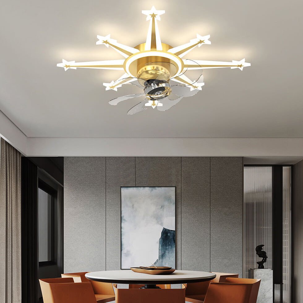 Childlike Creative Meteor Design LED Flush Mount Ceiling Fan Light