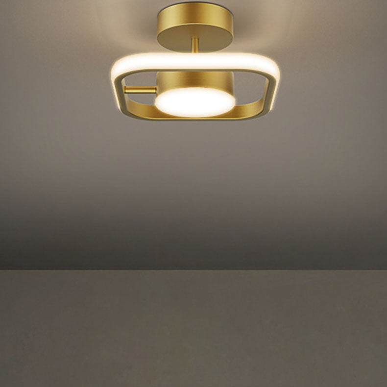 مصباح سقف LED شبه مسطح من النحاس والسيليكون بتصميم إسكندنافي معاصر لغرفة المعيشة