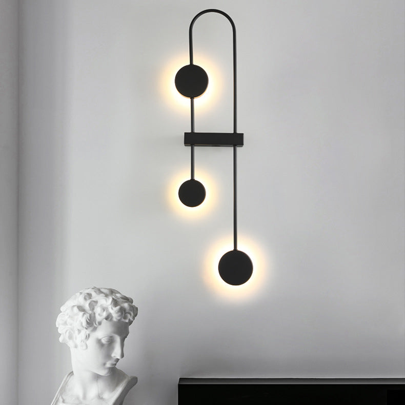 مصباح حائط LED معدني هندسي دائري معاصر من الأكريليك للممر