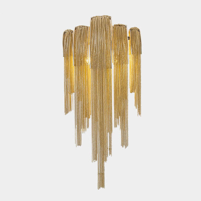 Postmodern Luxury Aluminum Chain Tassel 2-Light Wall Sconce