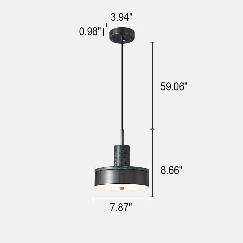 مصباح LED دائري فاخر من النحاس والرخام من نورديك