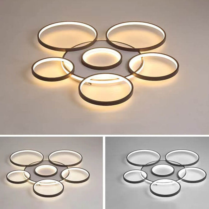 Modern Light Luxury Circular Combination Aluminum LED Flush Mount Ceiling Light