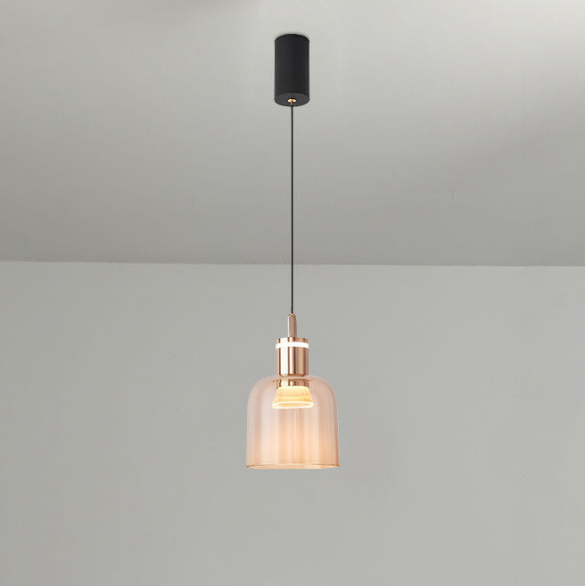 Contemporary Scandinavian Liftable Aluminum Acrylic Cup Shape LED Pendant Light For Bedroom