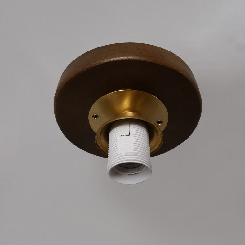 Nordic Solid Glass Square Round Geometry 1-Light Semi-Flush Mount Ceiling Light