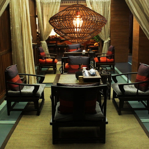 Modern Rattan Vintage Southeast Asian Style 1-Light Pendant Light