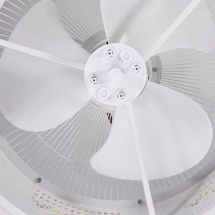 مروحة سقف LED مدمجة بتصميم المجرات الدائرية البسيطة النوردية
