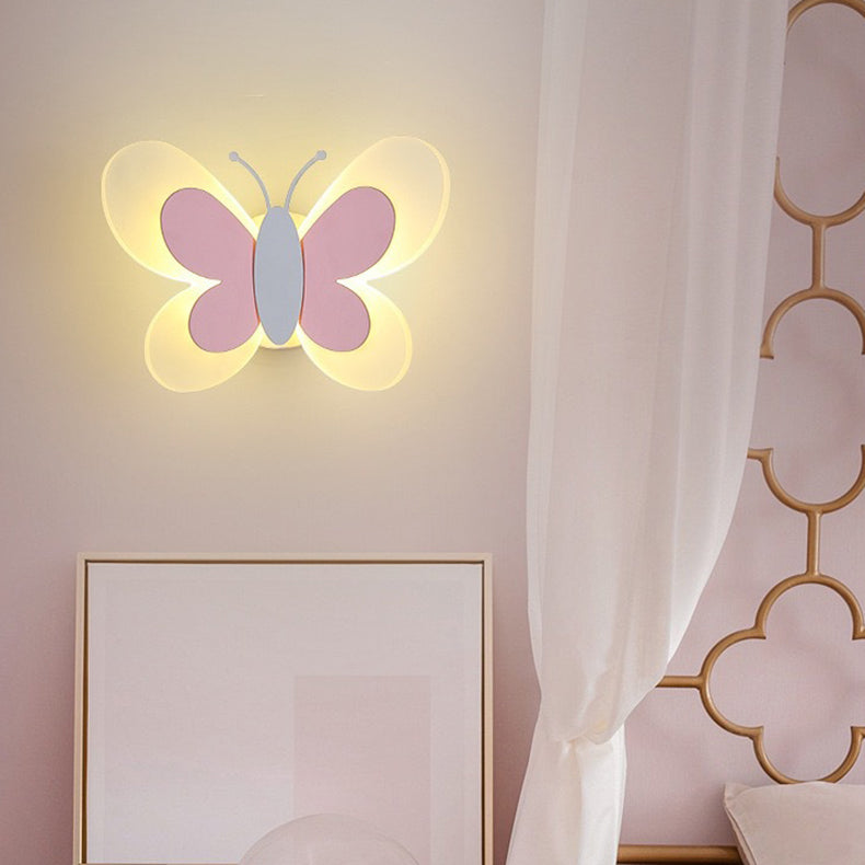 مصباح حائط LED حديدي بتصميم فراشة أكريليك معاصر إبداعي لغرفة النوم