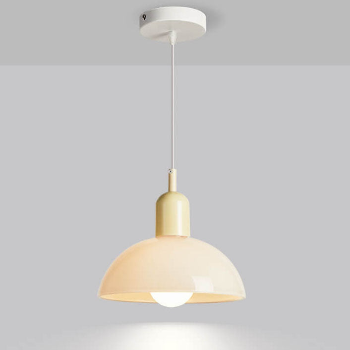Modern Minimalist Glass Hemisphere 1-Light Pendant Light