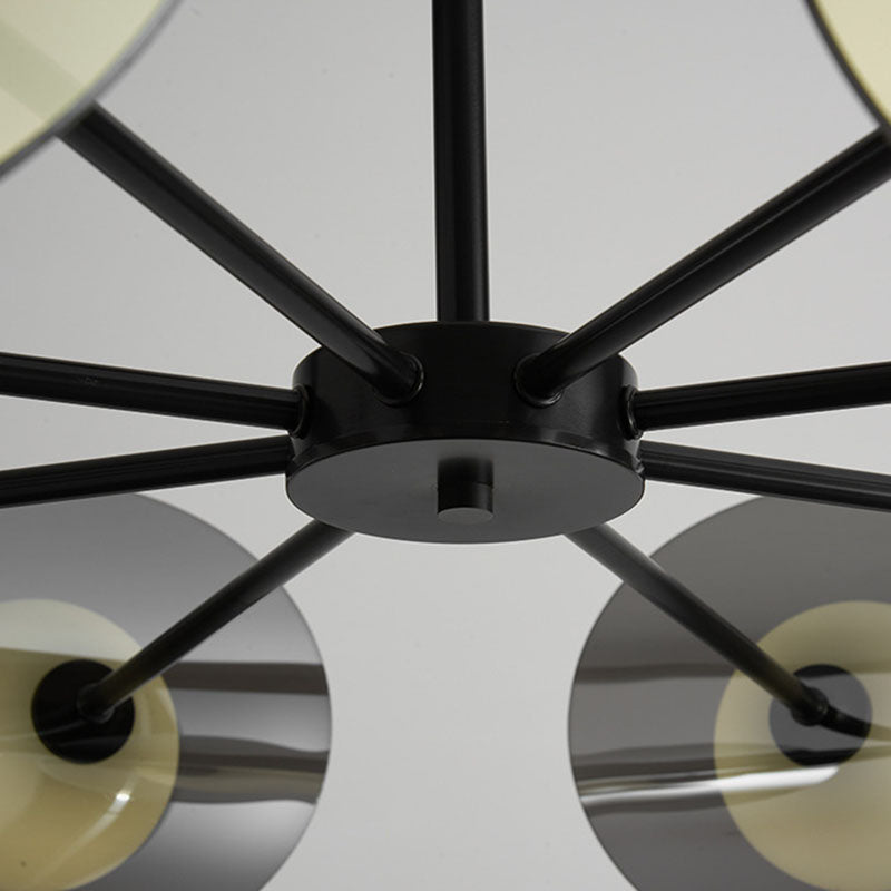 モダンでミニマリストなオーブオール銅ガラス3/5/8ライトシャンデリア(リビングルーム用)