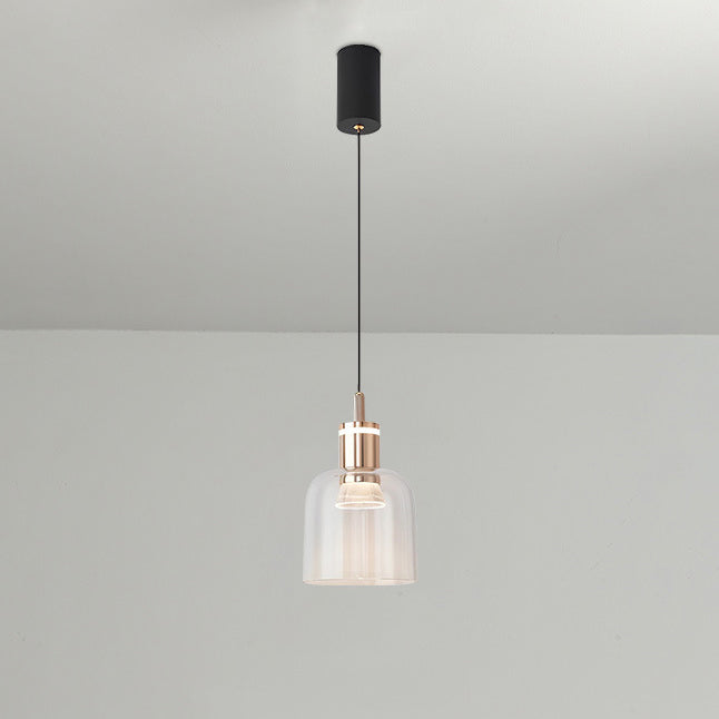 Contemporary Scandinavian Liftable Aluminum Acrylic Cup Shape LED Pendant Light For Bedroom