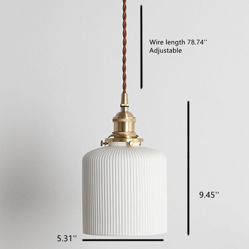 Textured Ceramics 1-Light Adjustable Length Jar Pendant Light