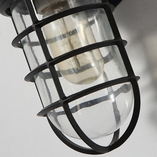 مصباح حائط أسطواني تقليدي من الحديد والزجاج، مزود بإضاءة واحدة، للممر