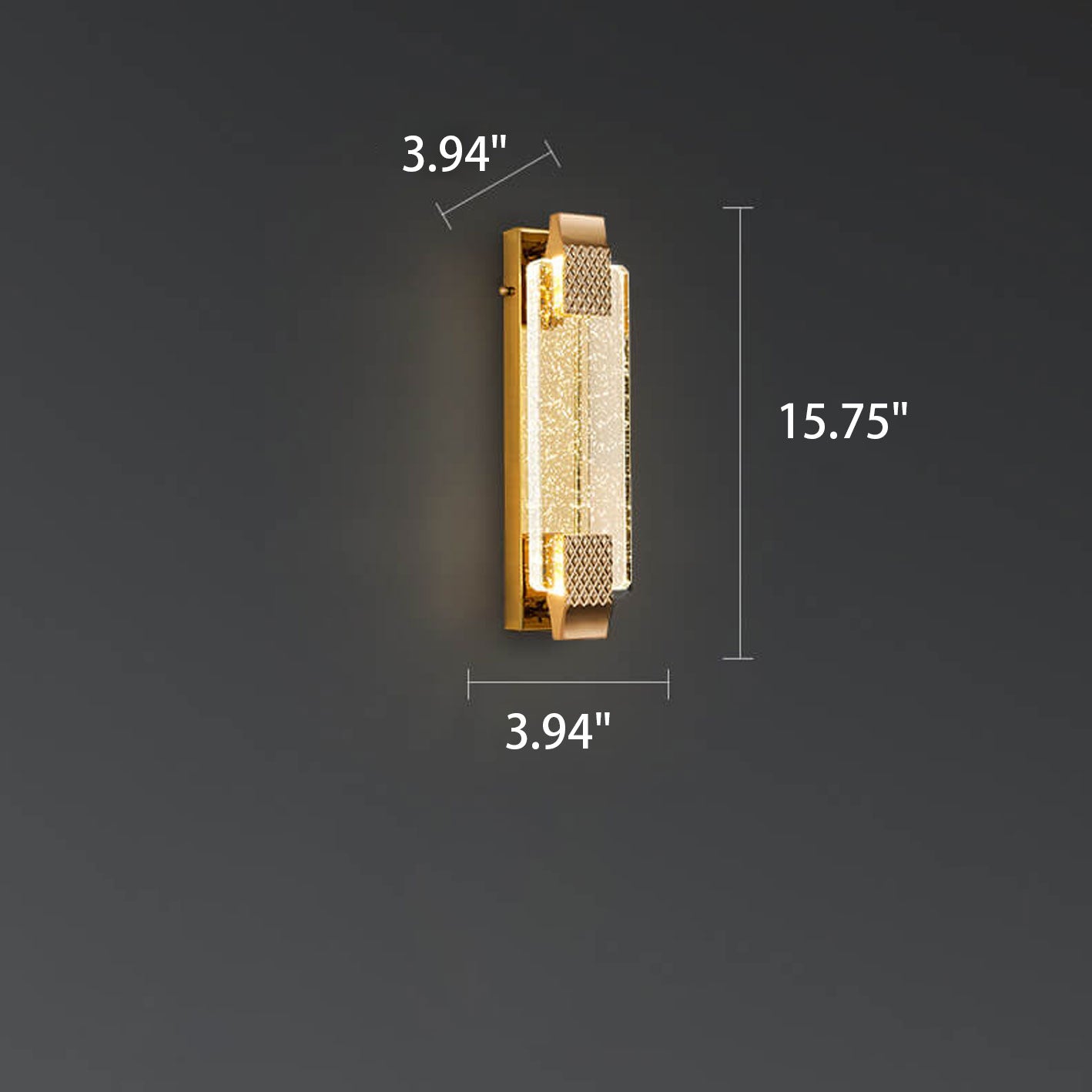 مصباح حائط LED مربع الشكل من سبائك الكريستال الفقاعي الفاخر الحديث