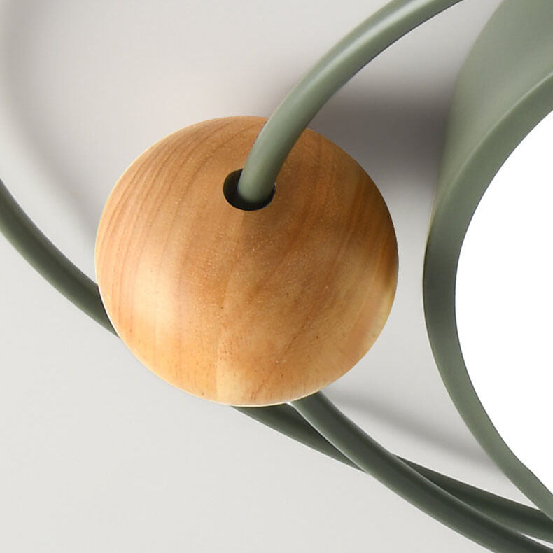 مصباح سقف LED دائري من الحديد بتصميم إبداعي نورديك، مثبت على السقف