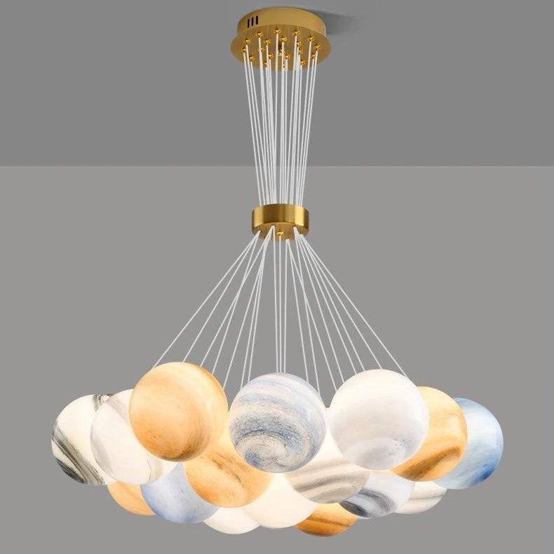 Contemporary Creative Moon Glass Bubble 7/13/19-Light Chandelier For Living Room