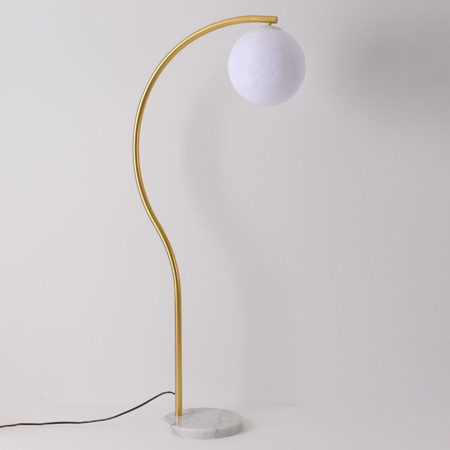 Modern Minimalist Iron Marble 1-Light Standing Floor Lamp