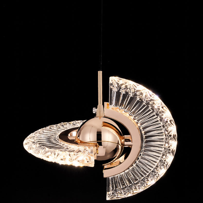 مصباح LED معلّق بتصميم صليب دوار فاخر عصري من الأكريليك لغرفة المعيشة