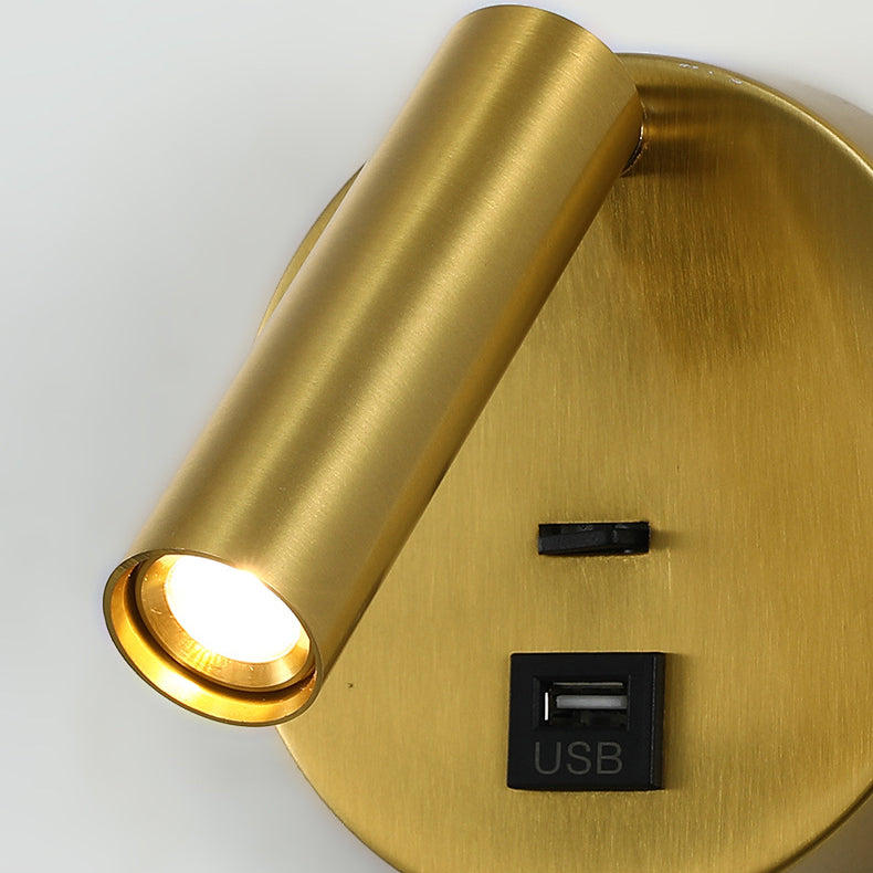 Modern Minimalist Rotatable Cylinder Aluminum Iron LED Wall Sconce Lamp For Living Room