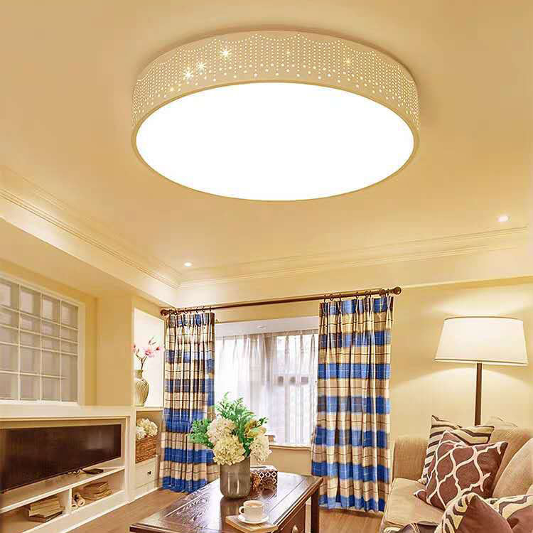 Modern Creative Meteor Round Children's Iron Acrylic LED Flush Mount Light