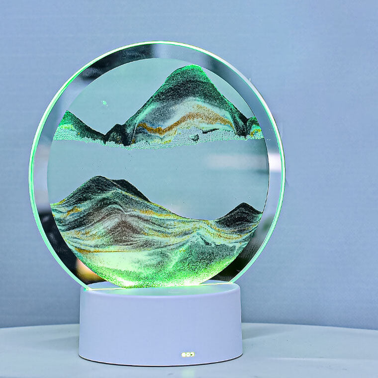 Creative Round Hourglass Quicksand 3D LED Night Light Table Lamp