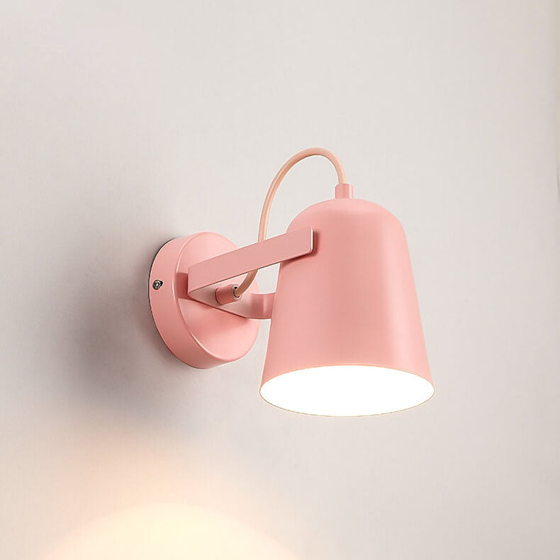 Nordic Macaron Iron Cylinder Dome 1-Light Wall Sconce Lamp