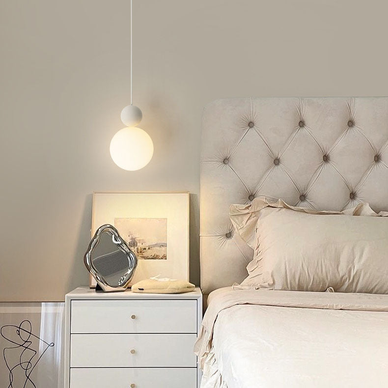 Contemporary Nordic PE Globe Ball Iron 1-Light Pendant Light For Bedroom