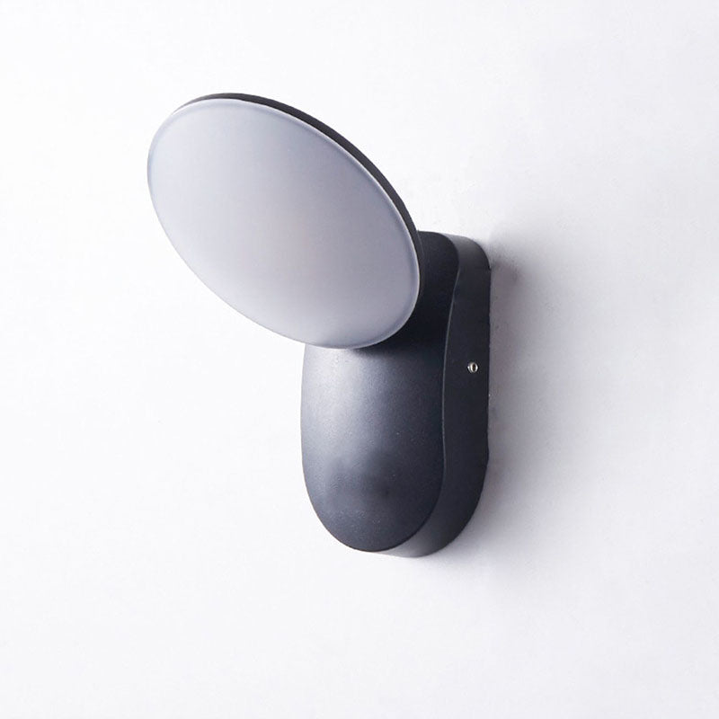 Contemporary Industrial Waterproof Aluminum PC Round Shade LED Wall Sconce Lamp For Garden