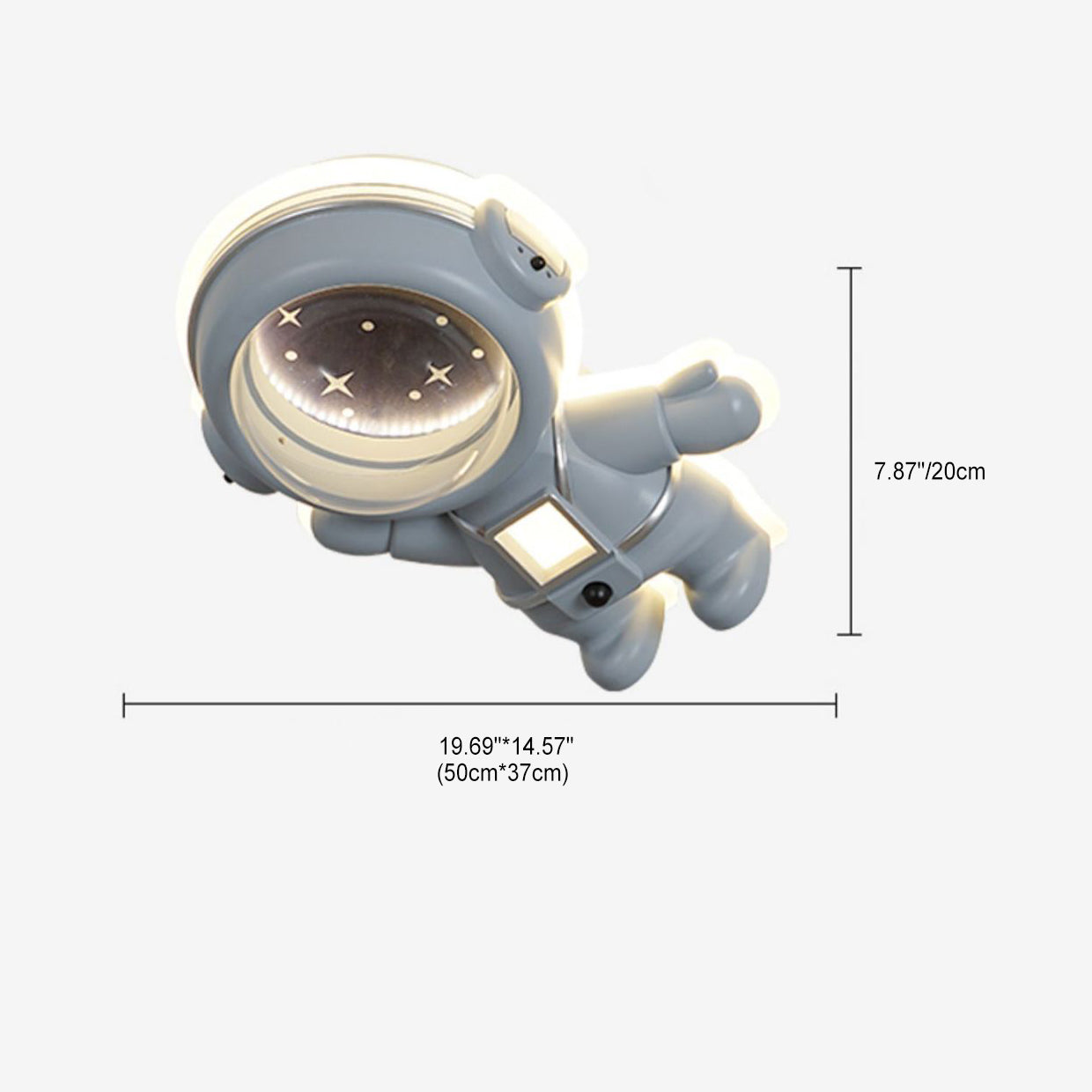 Contemporary Creative Kids Metal Acrylic Resin Astronaut Flush Mount Ceiling Light For Bedroom