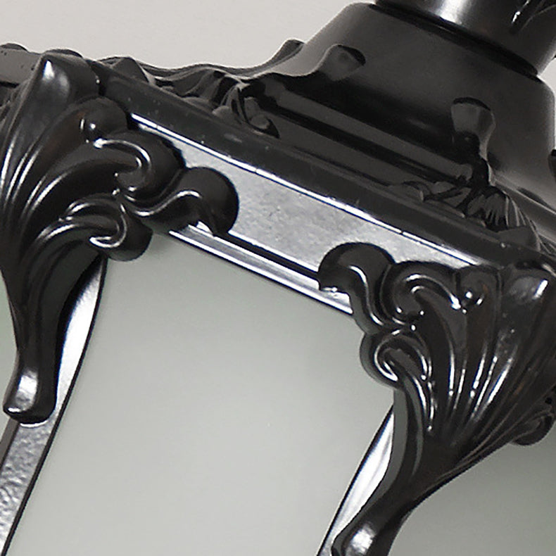 Traditional European Waterproof Aluminum Frame Glass Shade 1-Light Pendant Light For Garden